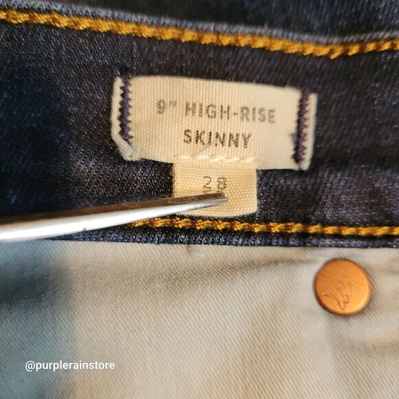 Madewell Jeans Size 28 Skinny 9" High Rise Tummy Control Larkspur Wash F8990 - Picture 5 of 13